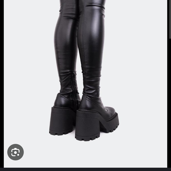 L'Intervalle Black Stretch Platform Boots - Picture 7 of 7